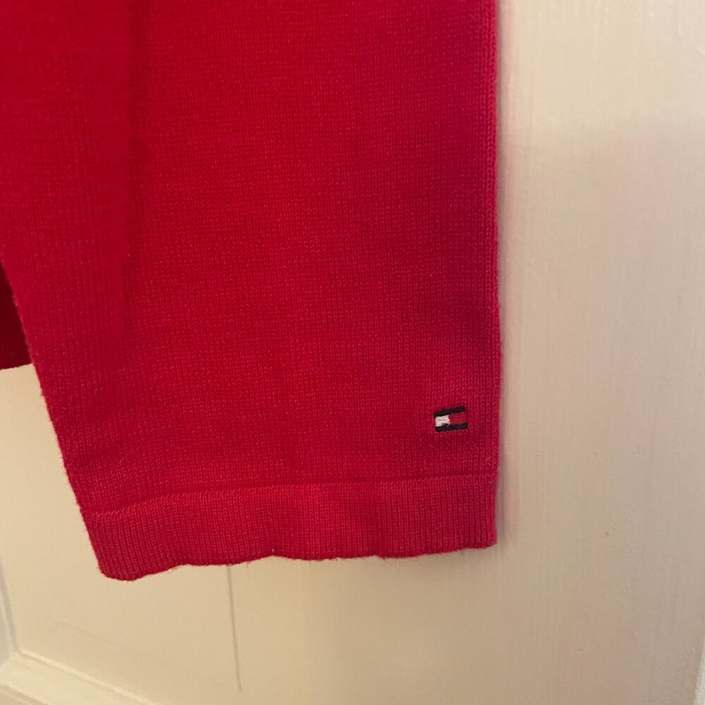 Tommy Hilfiger Argyle Cotton Golf Sweater Red and White - Medium - Picture 7 of 8